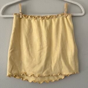 Tiger Mist Pale Yellow Knit Mini Skirt - Lettuce Hem